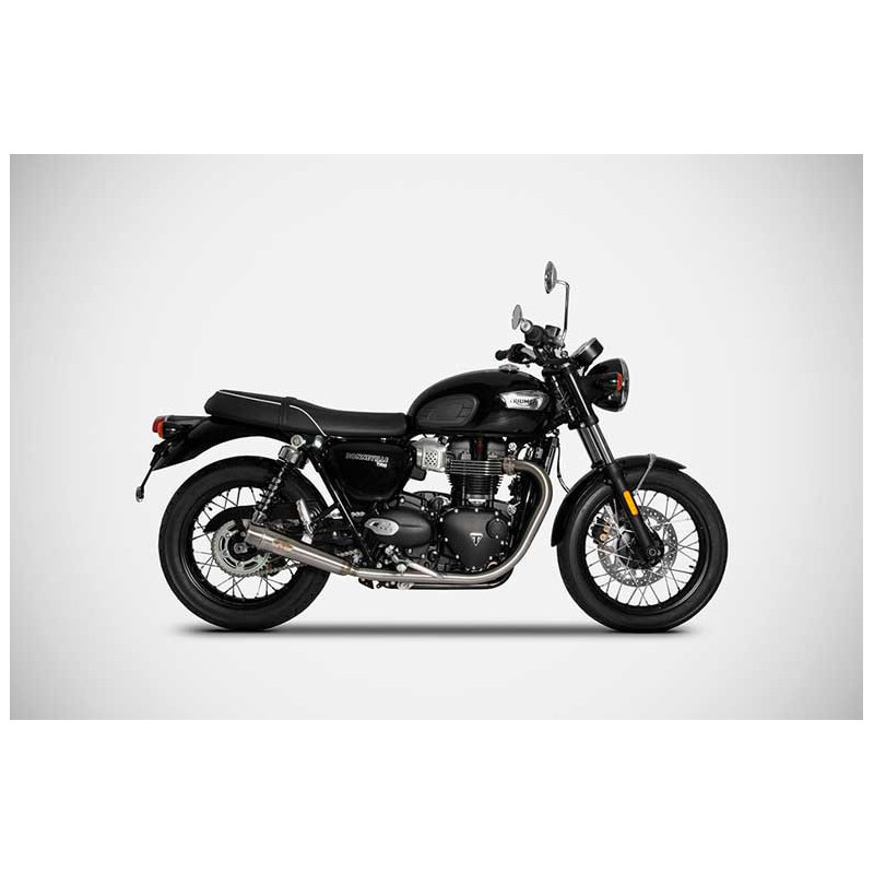 Double Silencieux Racing Inox Poli Embout Inox pour Triumph 900 Bonneville T100 (21-23)