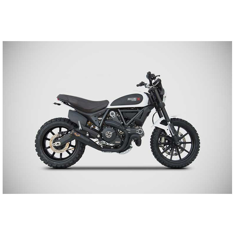 Echappement Bas Racing Inox Embout Inox pour Ducati Scrambler 800 Classic (15-16)