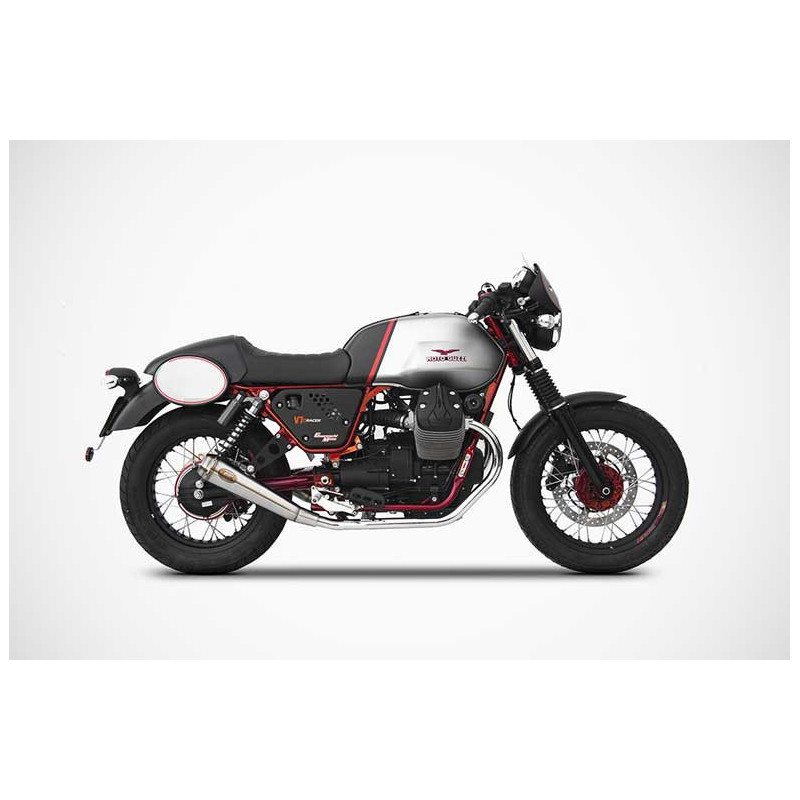 Double Échappement Racing Inox Embout Inox pour Moto Guzzi 750 V7 II (15-17) Double Échappement Racing Inox Embout Inox pour Moto Guzzi 750 V7 II (15-17)