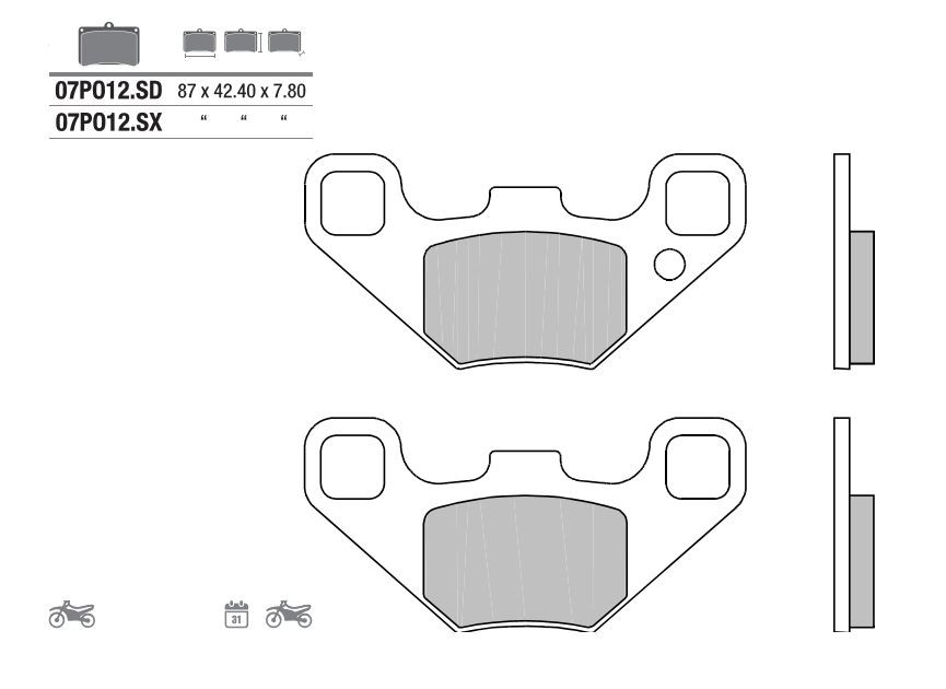 Plaquette de frein Avant Brembo 07PO12 SD