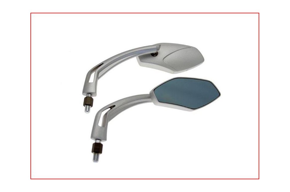 Rétroviseurs Moto Pliables Geevorks - Paire Universelle - Alliage Aluminium - Forme Ronde - Champ Vision Large