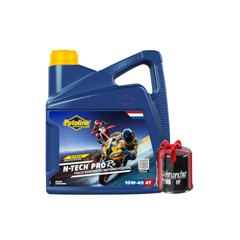 Huile moto Putoline N-Tech Pro R+ 10W40 Full Synthetic 4T 4 Litres + Filtre à Huile Offert Huile moto Putoline N-Tech Pro R+ 10W40 Full Synthetic 4T 4 Litres + Filtre à Huile Offert
