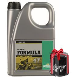 Huile Motorex Formula 4T 15W50 4 Litres + Filtre à Huile Offert