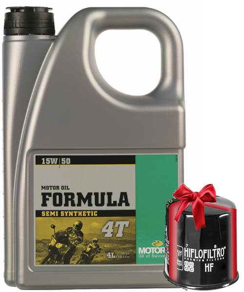 Huile Motorex Formula 4T 15W50 4 Litres + Filtre à Huile Offert