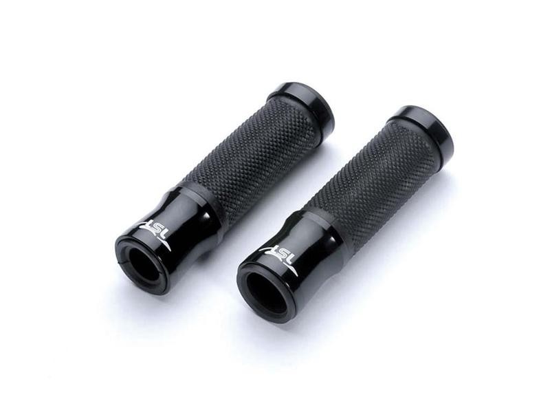 Poignée Moto Aluminium et Caoutchouc LSL Noir - 138G125SW