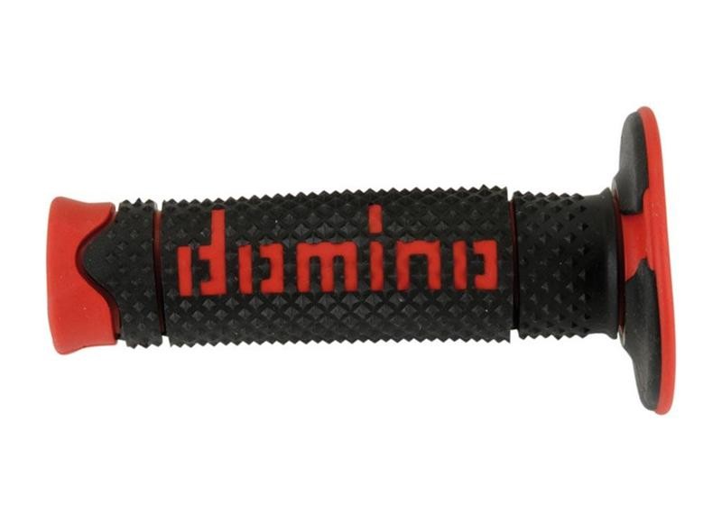 Poignée moto Off-Road Domino A260 Full Grip Noir - Rouge