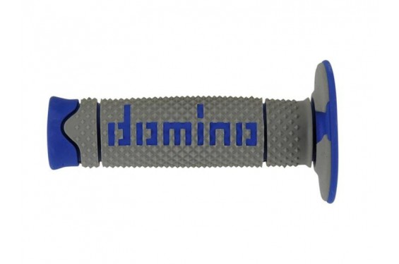 Poignée moto Off-Road Domino A260 Full Grip Gris - Bleu