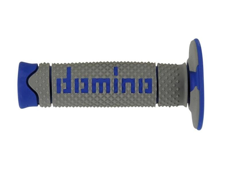 Poignée moto Off-Road Domino A260 Full Grip Gris - Bleu