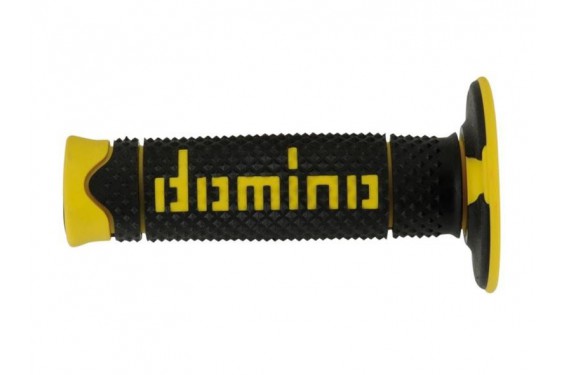97.5595.04-00 120 mm Accessoires Domino Paire de poignées en caoutchouc bicolore noir//jaune fluo DSH pour moto OFF ROAD CROSS//ENDURO Longueur DOMINO SOFT HAND