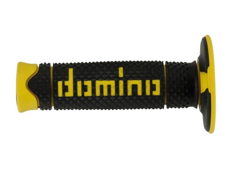 Poignée moto Off-Road Domino A260 Full Grip Noir - Jaune