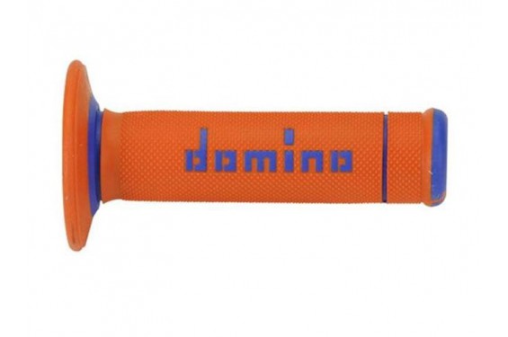 Poignée moto Off-Road Domino A190 X-Treme Full Grip Orange - Bleu