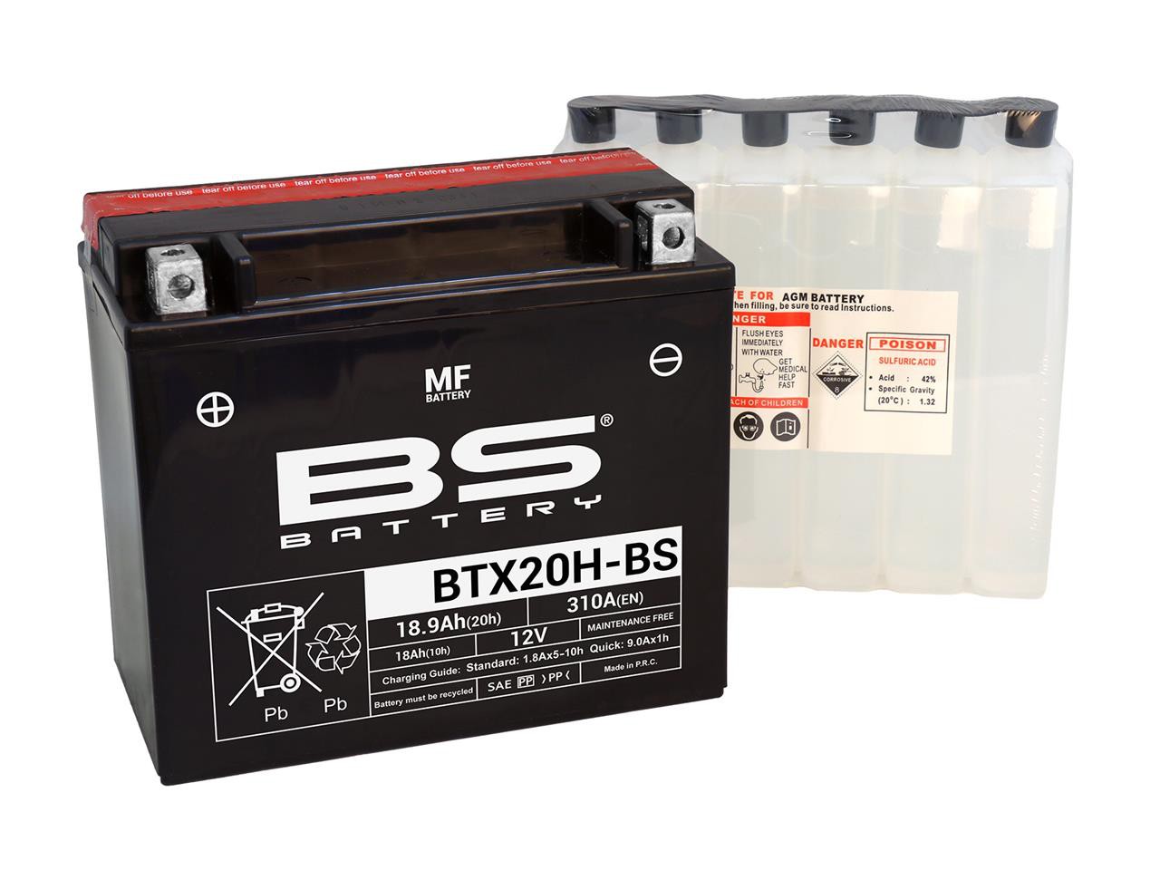 Batterie Moto BS BTX20H-BS