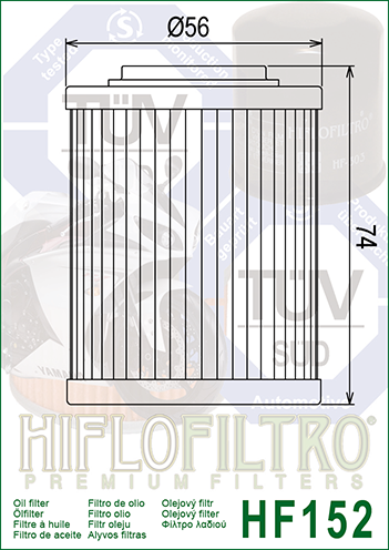 Filtre a Huile Quad Hiflofiltro HF152