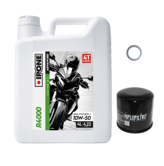 Pack Vidange Aprilia Tuareg 660 (21-25) - Ipone R4000 10w50 + HF565 + Joint 12mm