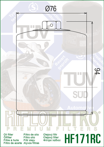 Filtre à Huile Performance Hiflofiltro HF171BRC pour HD Low Rider S (22-24)