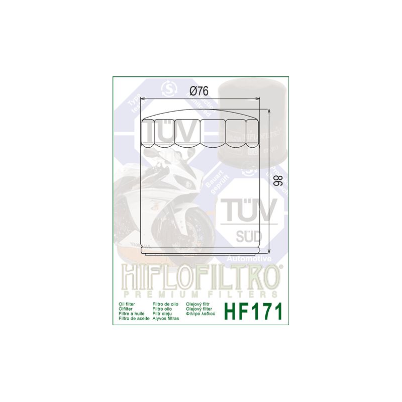 Filtre à huile Hiflofiltro Chrome - HF171C pour Buell X1 Lightning 1200 (99-02) - HF171C Filtre à huile Hiflofiltro Chrome - HF171C pour Buell X1 Lightning 1200 (99-02) - HF171C