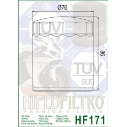 Filtre à Huile Chromé Hiflofiltro HF171C pour Harley Davidson FLHT 1450 Electra Glide (00-11)