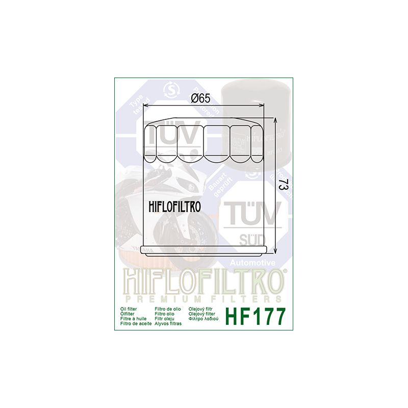 Filtre à Huile Hiflofiltro HF177 pour Buell XB12STT (03-09) Filtre à Huile Hiflofiltro HF177 pour Buell XB12STT (03-09)