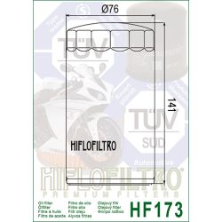 Filtre à Huile Chromé Hiflofiltro HF173C pour Harley Davidson FXDWG 1450 Dyna Wide Glide (93-98)
