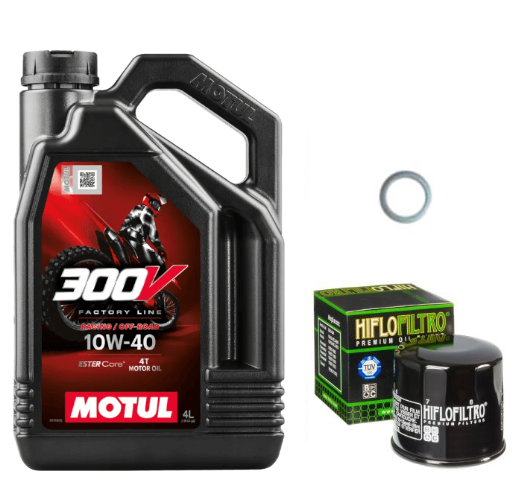 Pack Vidange BMW HP2 Enduro (05-06) - Motul 300V Off-Road 10W40 + HF164 + Joint 12mm