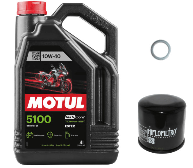Pack Vidange Aprilia Pegaso 650 Trail (05-09) - Motul 5100 10w40 + HF145 + Joint 12mm