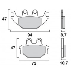 Plaquette de frein Arrière Brembo 07GR5209 - Organique Route