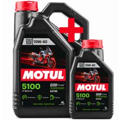 Huile Moto Motul 5100 4T 10W40 4L + 1 Litre Offert