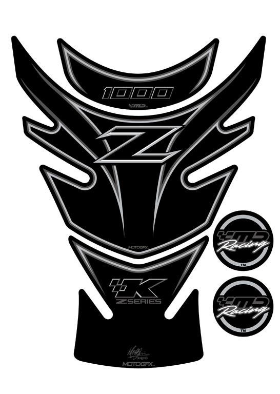 Protection de Réservoir Moto Noir pour Kawasaki Z 1000 (10-17)
