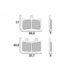 Plaquette de frein Avant Brembo 07HO37 SA - Syntérisé Route