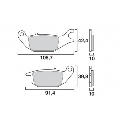 Plaquette de frein Arrière Brembo 07HO4905 - Organique Route