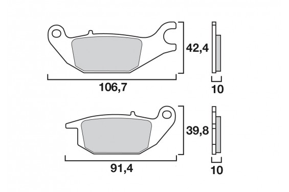 Plaquette de frein Arrière Brembo 07HO4905 - Organique Route Plaquette de frein Arrière Brembo 07HO4905 - Organique Route