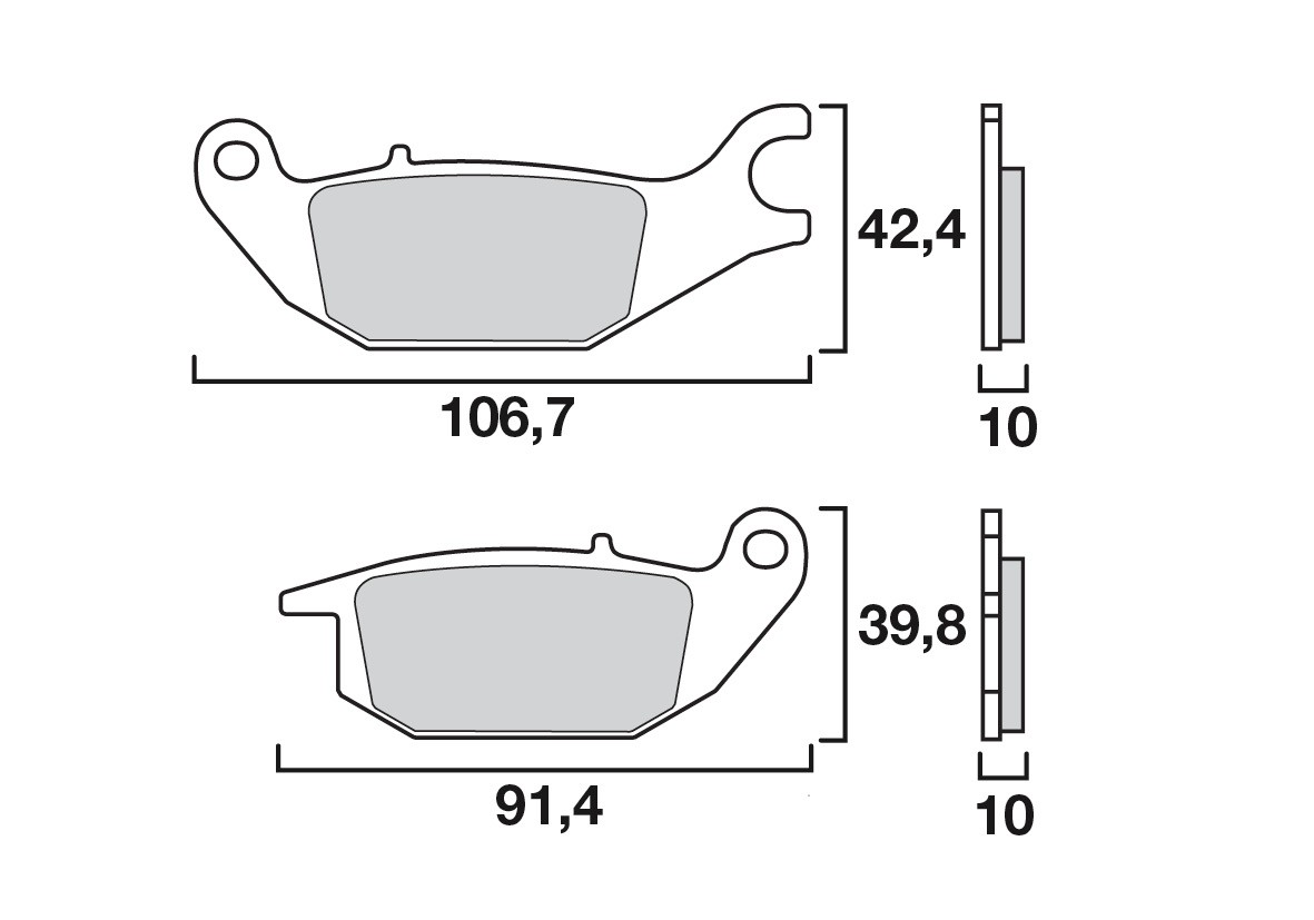 Plaquette de frein Arrière Brembo 07HO4905 - Organique Route