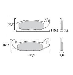 Plaquette de frein Avant Brembo 07HO5606 - Organique Route