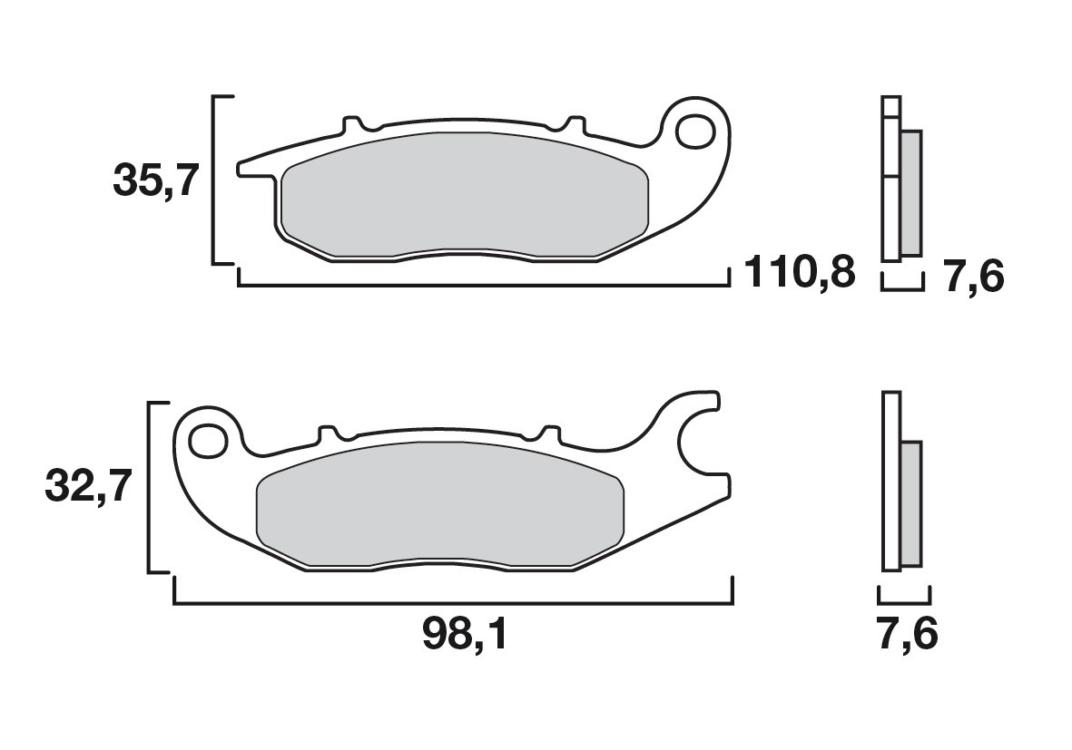 Plaquette de frein Avant Brembo 07HO5606 - Organique Route