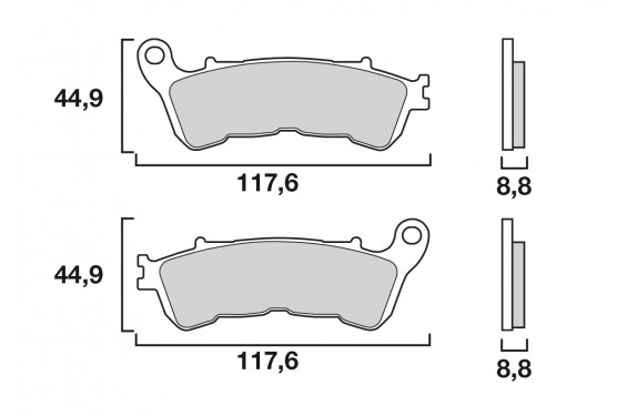 Plaquette de frein Arrière Brembo 07HO57SP - Syntérisé Route et Piste Plaquette de frein Arrière Brembo 07HO57SP - Syntérisé Route et Piste