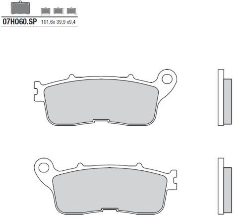 Plaquette de frein Arrière Brembo 07HO60 SP - Syntérisé Route et Piste