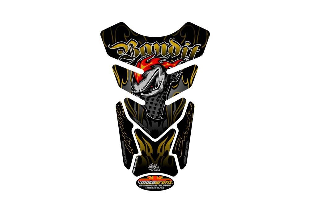 Protection de Réservoir Moto Noir Or pour SUZUKI GSF 600 / 650 / 1200