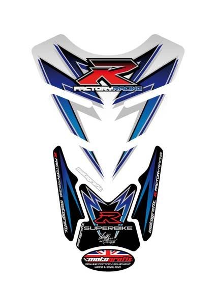 Protection de Réservoir Moto Universel Blanc - Bleu - Noir pour Suzuki