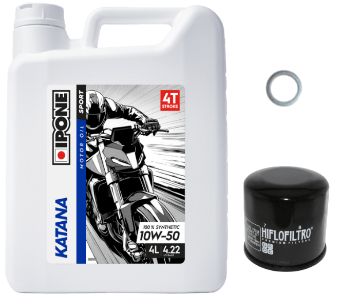 Pack Vidange Aprilia RS 457 (24-26) - Ipone Katana 10w50 + HF138 + Joint 12mm