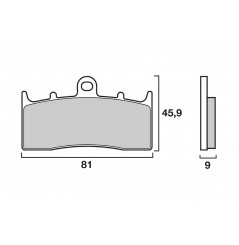 Plaquette de frein Avant Moto Brenta FT4124 - Métal Fritté Route