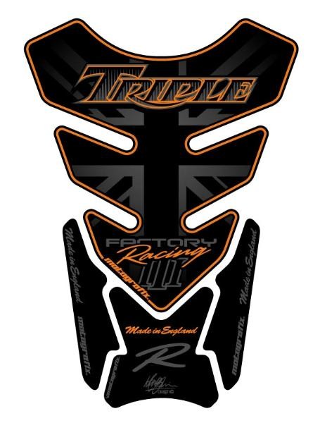 Protection de Réservoir Moto Universel Noir - Orange pour Triumph