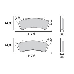 Plaquettes de Frein Avant Brenta pour Suzuki VLR 1800 Intruder C1800R (08-11) - Métal Fritté - BR4081