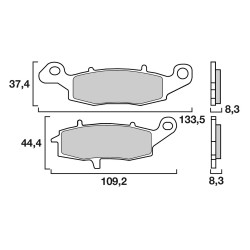 Plaquettes de Frein Avant Brenta pour Suzuki VL 800 Intruder C800 C (07-14) - Métal Fritté - BR4091