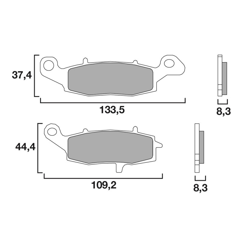 Plaquettes de Frein Avant Brenta pour Kawasaki ER-5 (01-05) - Métal Fritté - BR4092 Plaquettes de Frein Avant Brenta pour Kawasaki ER-5 (01-05) - Métal Fritté - BR4092