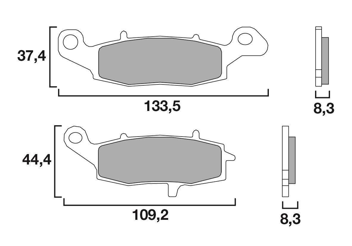 Plaquettes de Frein Avant Brenta pour Kawasaki ER-5 (01-05) - Métal Fritté - BR4092