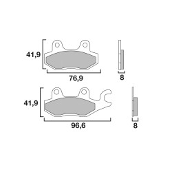 Plaquettes de Frein Arrière Brenta pour Triumph Daytona 900 (93-94) - Métal Fritté - BR4064