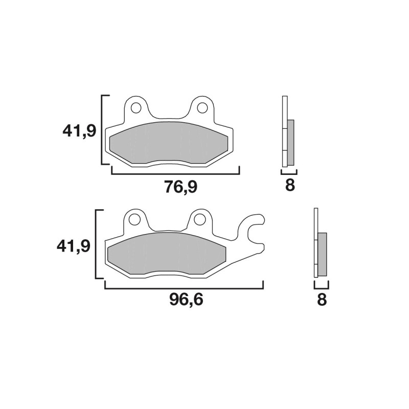 Plaquettes de Frein Arrière Brenta pour Triumph Daytona 750 (92-93) - Métal Fritté - BR4064 Plaquettes de Frein Arrière Brenta pour Triumph Daytona 750 (92-93) - Métal Fritté - BR4064