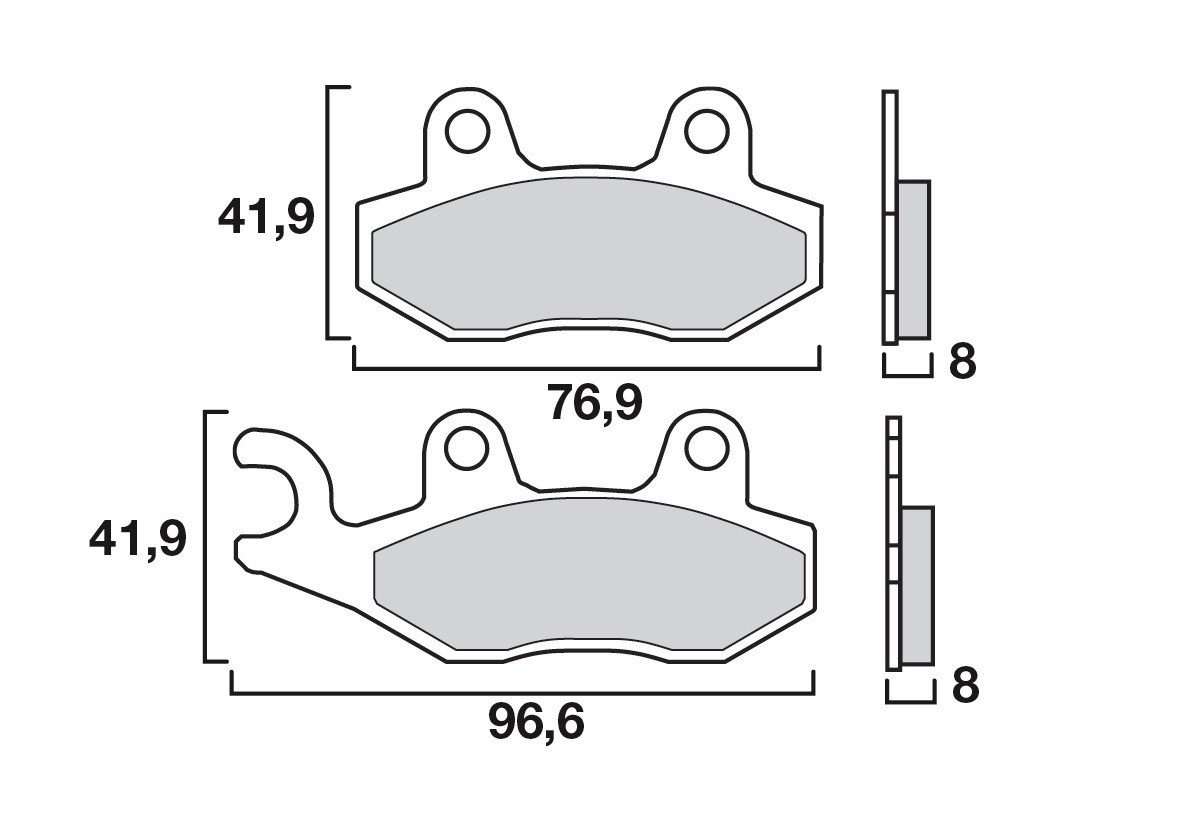 Plaquettes de Frein Arrière Brenta pour Triumph Bonneville 800 America (01-06) - Métal Fritté - BR4063