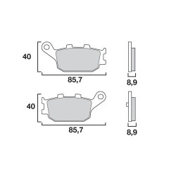 Plaquettes de Frein Arrière Brenta pour Suzuki V-Strom 800 DE (23-25) - Métal Fritté - BR4072