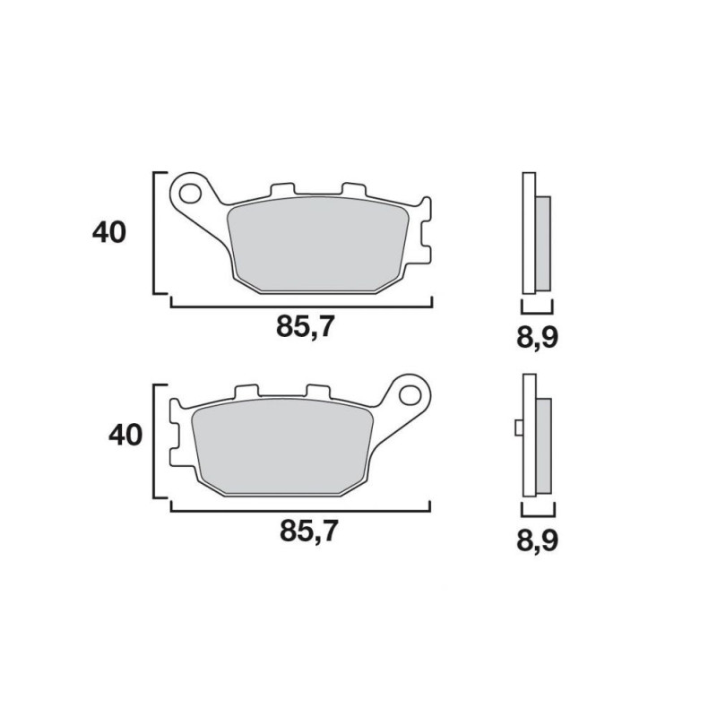 Plaquettes de Frein Arrière Brenta pour Suzuki GSF 1250 Bandit (07-12) - Métal Fritté - BR4072 Plaquettes de Frein Arrière Brenta pour Suzuki GSF 1250 Bandit (07-12) - Métal Fritté - BR4072